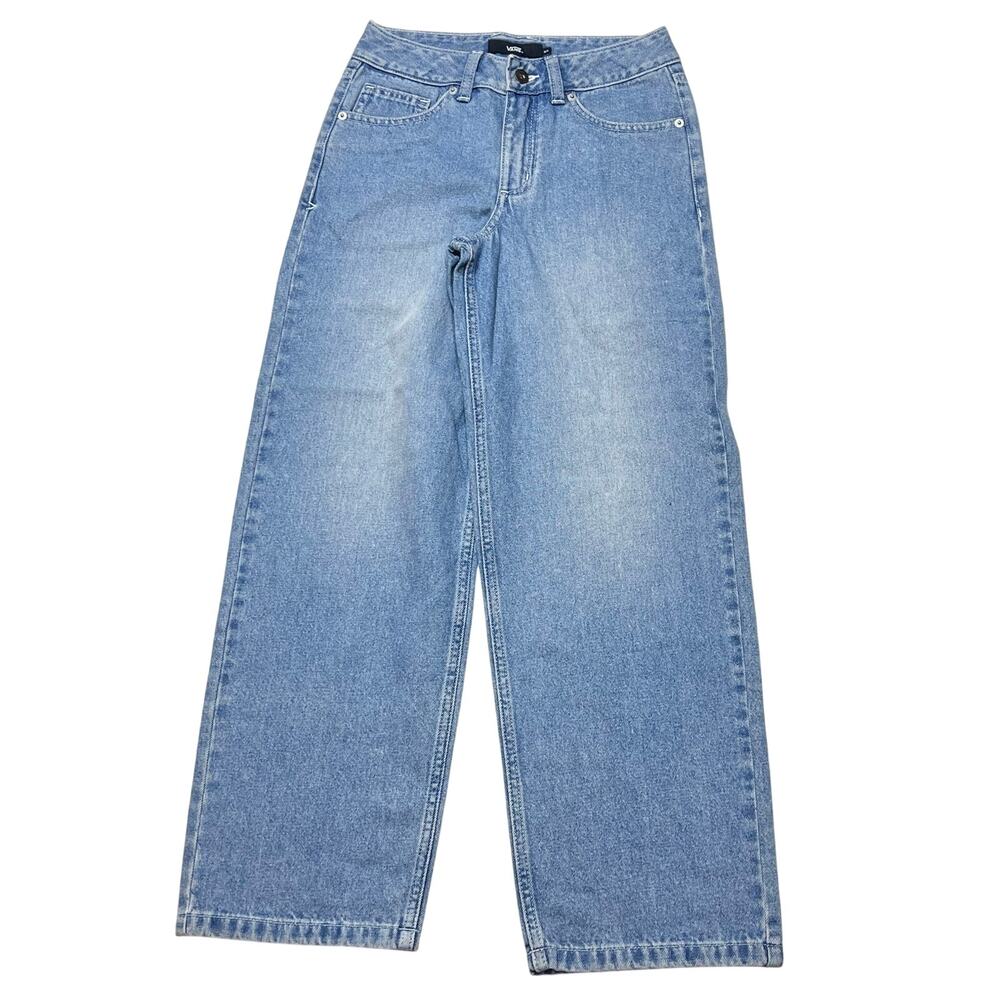 Vans Off the Wall Denim Jeans Women 26/12 Blue Wide Leg Baggy Loose Fit New